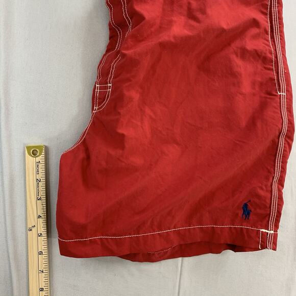 Polo Ralph Lauren Swim Trunks Mens Size XL Red Mesh Lined Shorts Pony - Picture 8 of 8
